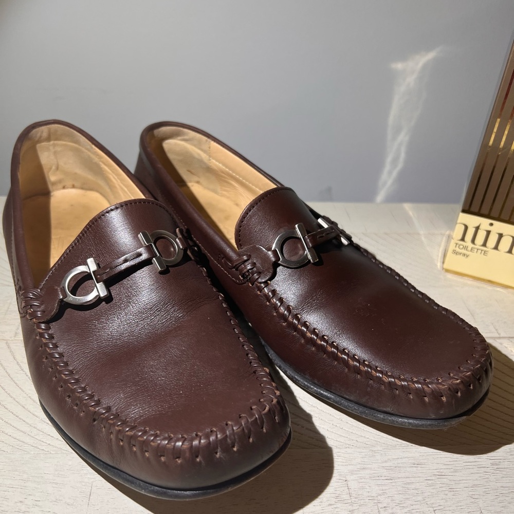Ferragamo Men’s loafers/ slip on leather 7.5
